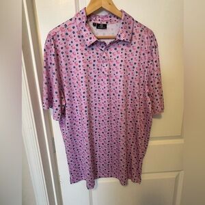 GreenSide XL flamingo print golf polo. Performance fabric. Like new.